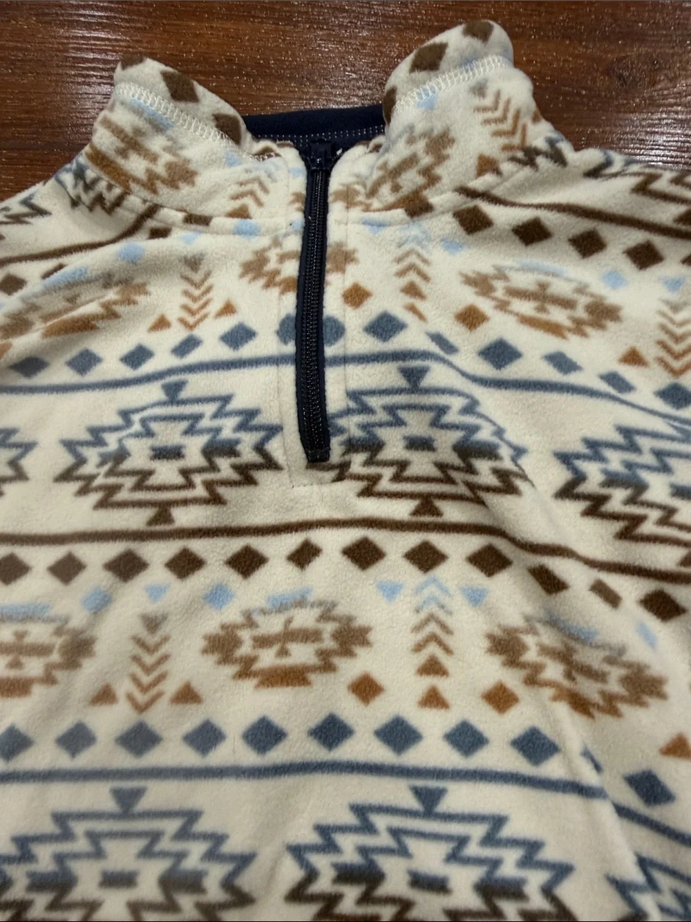 The Children's Place Cream Aztec Print Quarter-Zip Pullover